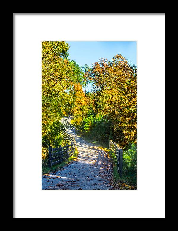 Path Framed Print featuring the photograph Runner's Path In Autumn by Parker Cunningham