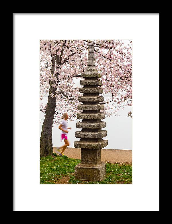 Tidal Basin Framed Print featuring the photograph Running by the Tidal Basin by Leah Palmer