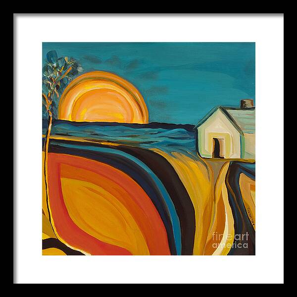 Sun Framed Print featuring the painting Rural Oasis by Ida Mitchell