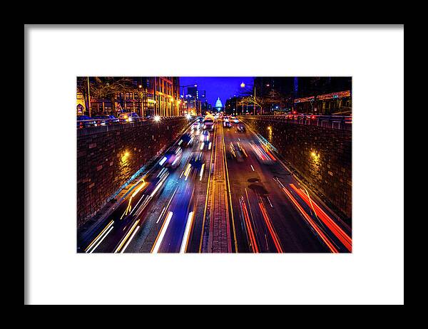 Photography Framed Print featuring the photograph Rush Hour Traffic On North Capitol Show by Panoramic Images