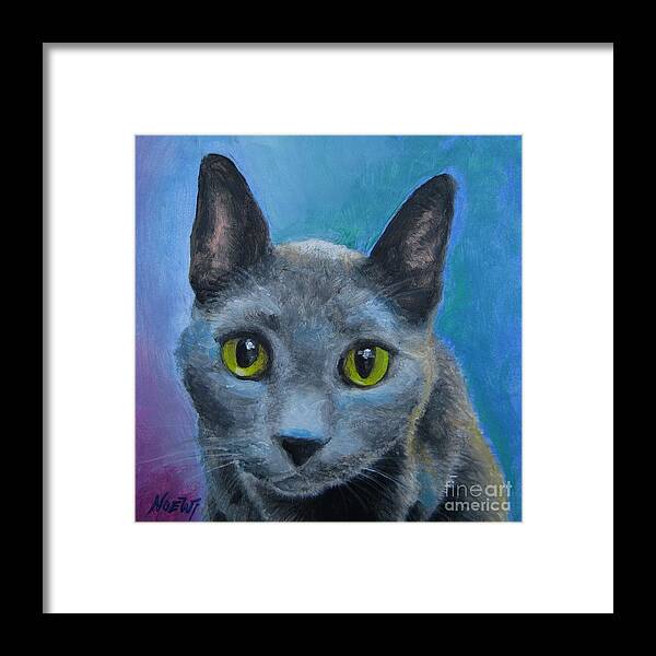 Noewi Framed Print featuring the painting Russian Blue by Jindra Noewi