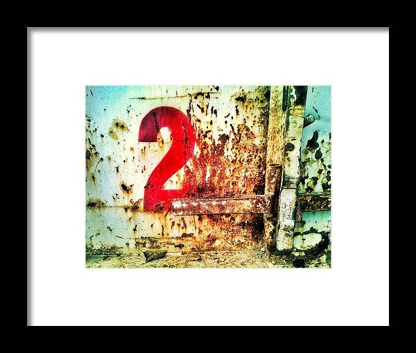 Number Framed Print featuring the digital art Rusted 2 by Olivier Calas