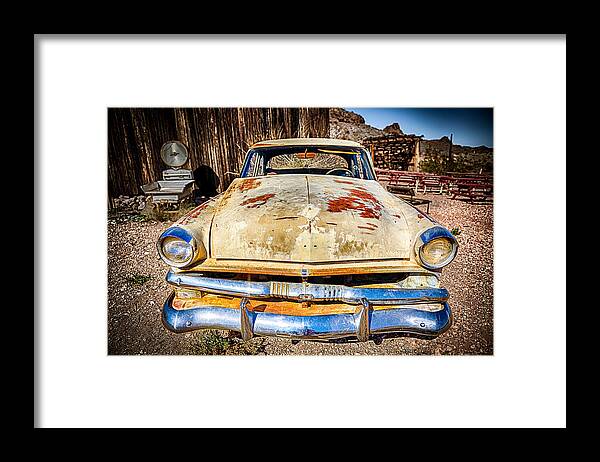 Nelson Framed Print featuring the photograph Rusted Classics - Lop Sided Smile by Mark Rogers