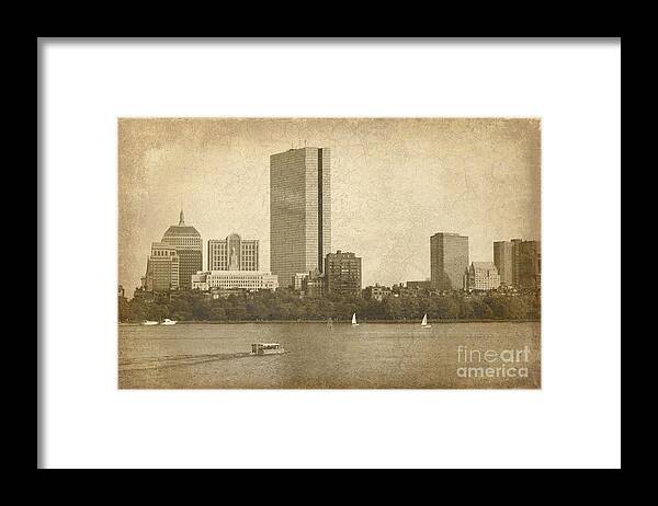 Boston Framed Print featuring the digital art Rustic Boston by Jayne Carney