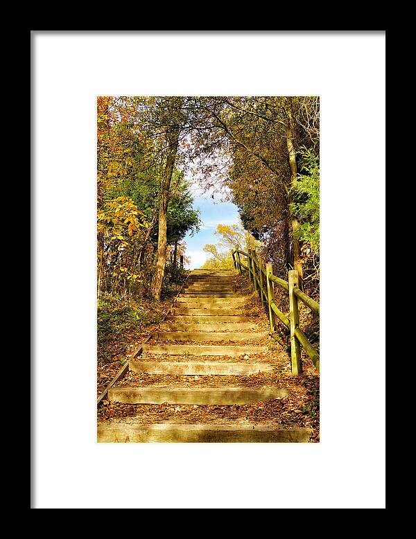 Rustic Framed Print featuring the photograph Rustic Stairway by Jean Goodwin Brooks