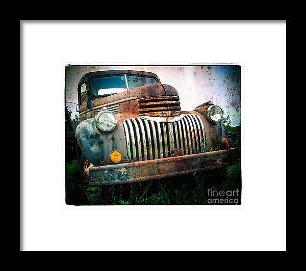 Car Framed Print featuring the photograph Rusty Old Chevy Pickup by Edward Fielding