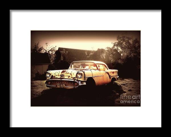 Oldsmobile Framed Print featuring the photograph Rusty Oldsmobile by Beth Ferris Sale