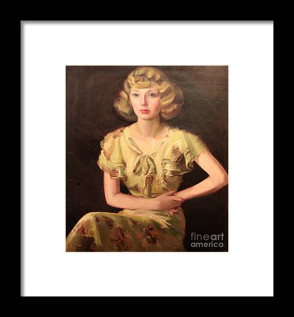 Woman Framed Print featuring the painting Ruth's Attitude 1929 by Art By Tolpo Collection