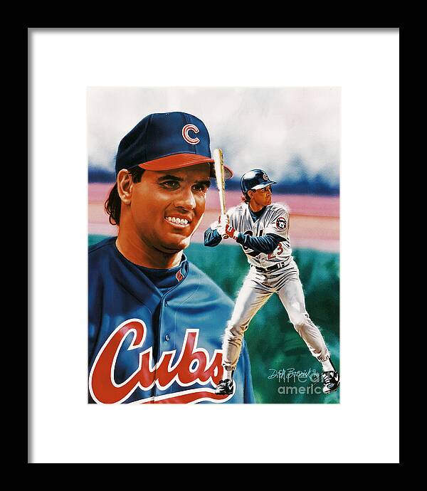 Portrait Framed Print featuring the painting Ryne Sandberg by Dick Bobnick