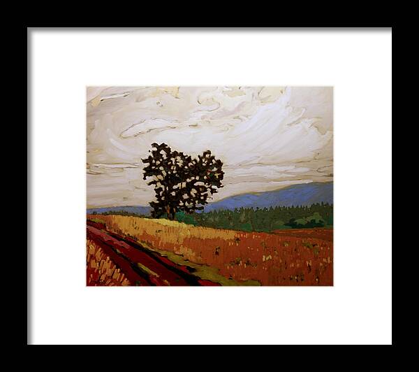 Rob Owen Framed Print featuring the painting Saanich Oak by Rob Owen