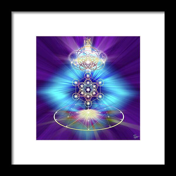 Endre Framed Print featuring the digital art Sacred Geometry 30 by Endre Balogh