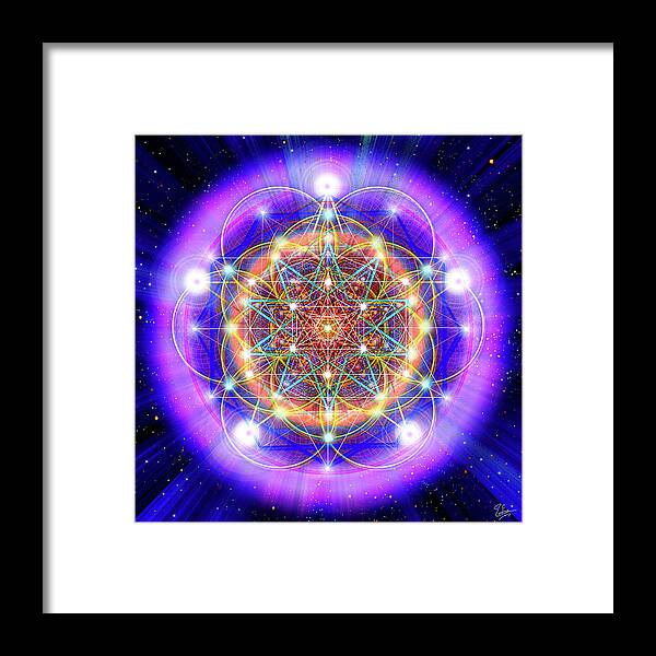 Endre Framed Print featuring the digital art Sacred Geometry 36 by Endre Balogh