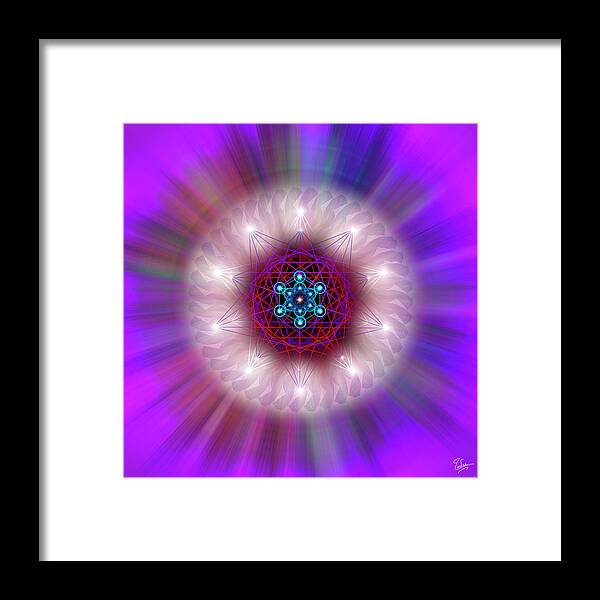 Endre Framed Print featuring the digital art Sacred Geometry 76 by Endre Balogh