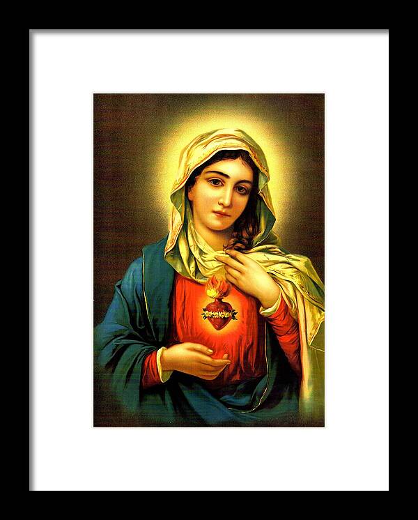 Sacred Framed Print featuring the digital art Sacred Heart by Unknown