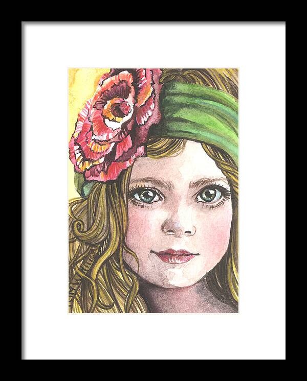 Girl Framed Print featuring the painting Sadie by Kim Whitton