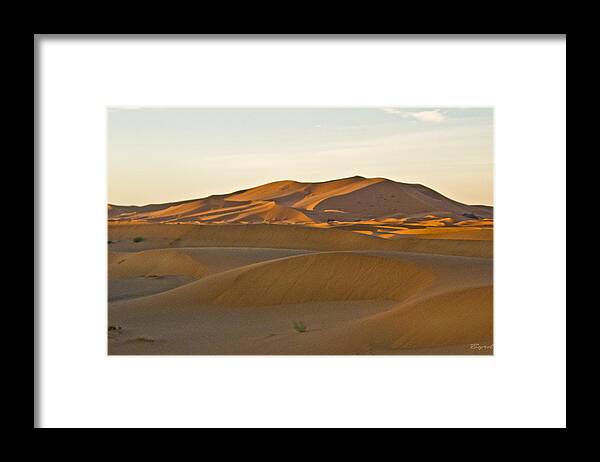 Sahara Dunes sand Dunes Morocco Framed Print featuring the photograph Sahara dunes - early morning by Christopher Byrd