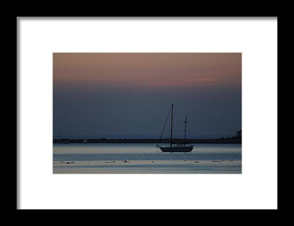 Port Jefferson Harbor Framed Print featuring the photograph Sail Boat Port Jefferson New York by Bob Savage