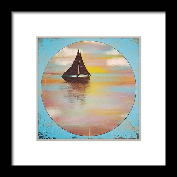 Procreate Framed Print featuring the photograph Sailboat Fingerpainting by J Lopez