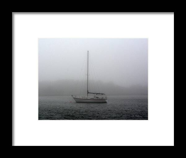 Sailboat Framed Print featuring the photograph Sailboat in the Fog by Dan Williams