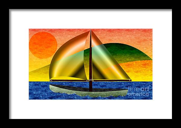 Sail Boat Framed Print featuring the photograph Sailing Around Hawaii by Andee Design