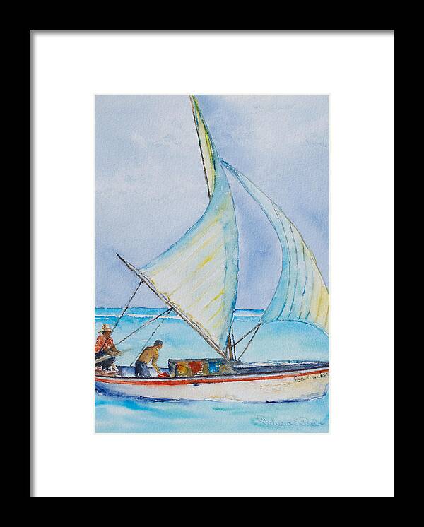 Belize Framed Print featuring the painting Sailing Belize by Patricia Beebe