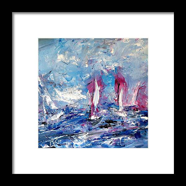 Boats Framed Print featuring the painting Sailing Magic by K McCoy