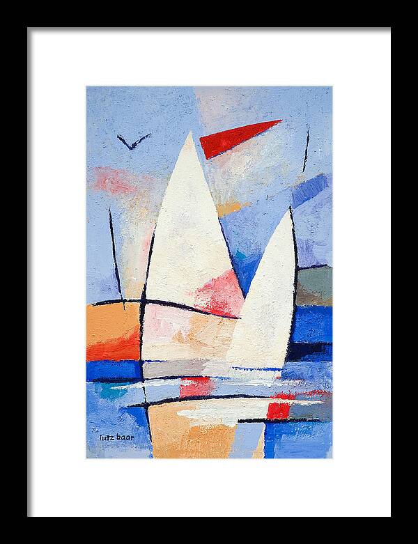 Sailing Signs Framed Print featuring the painting Sailing Signs by Lutz Baar