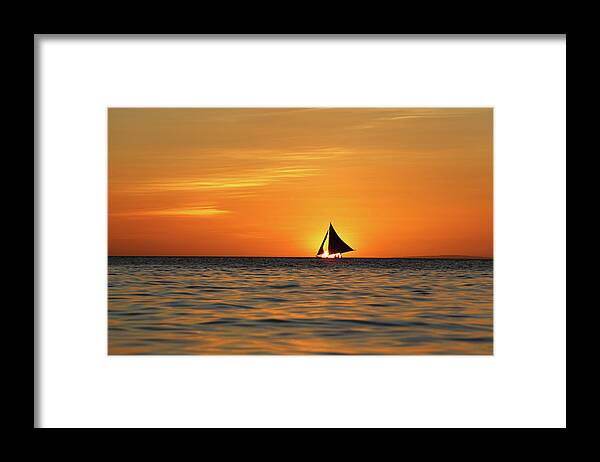 Scenics Framed Print featuring the photograph Sailing Sunset by Vuk8691