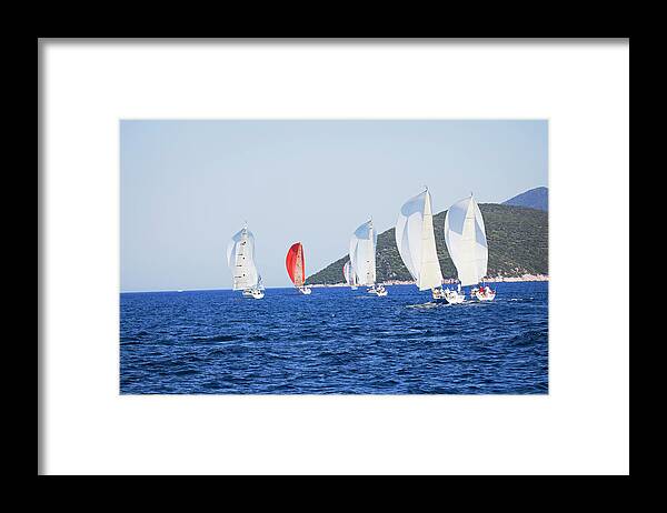 Adriatic Sea Framed Print featuring the photograph Sailing by Travenian