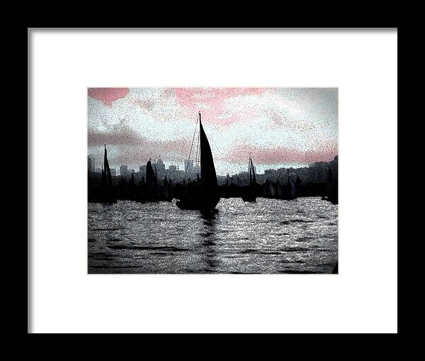 Sailboats Framed Print featuring the photograph Sailors' Delight by Jessica Levant