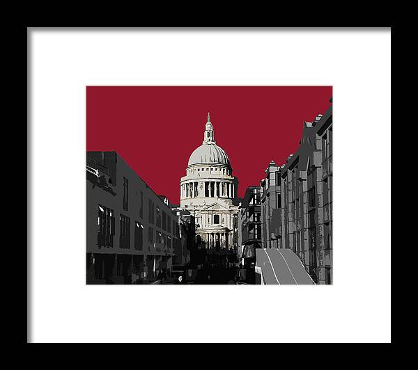 Eye Framed Print featuring the mixed media Saint Pauls - Blazing RED #2 by BFA Prints