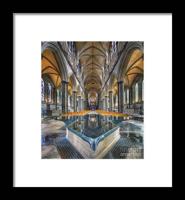 Hdr Framed Print featuring the photograph Salisbury Cathedral by Yhun Suarez
