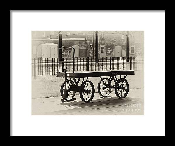Railroad Framed Print featuring the photograph Salisbury Depot Freight Cart by Wilma Birdwell