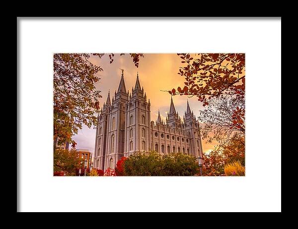 Salt Lake City Temple Framed Print featuring the photograph Salt Lake City Temple by Emily Dickey