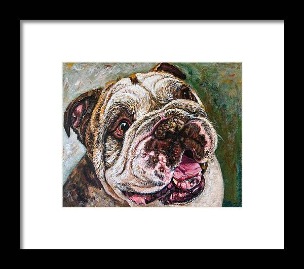 Animals Framed Print featuring the painting SAM by Robert FERD Frank