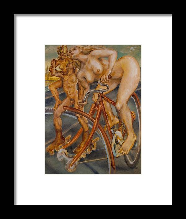 Nudes Framed Print featuring the painting Samadhi on Westminster Bridge by Peregrine Roskilly