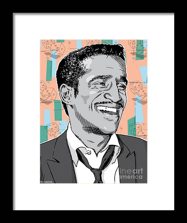 Music Framed Print featuring the digital art Sammy Davis Jr Pop Art by Jim Zahniser