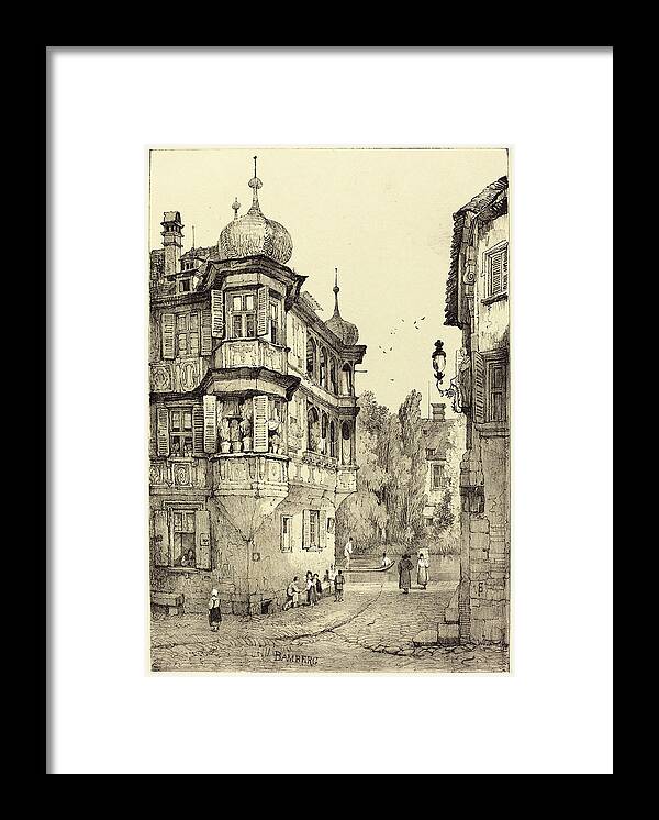 Samuel Framed Print featuring the drawing Samuel Prout, British 1783-1852, Bamberg by Litz Collection