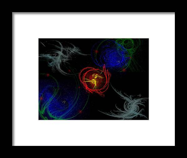 Red Framed Print featuring the digital art Samuels Energy by Teri Schuster
