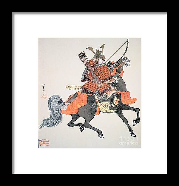 Japan Framed Print featuring the painting Samurai by Japanese School