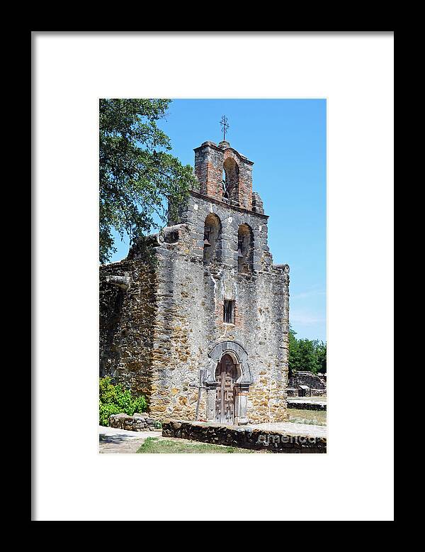 Travelpixpro San Antonio Framed Print featuring the photograph San Antonio Missions National Historical Park Mission Espada Left Exterior by Shawn O'Brien
