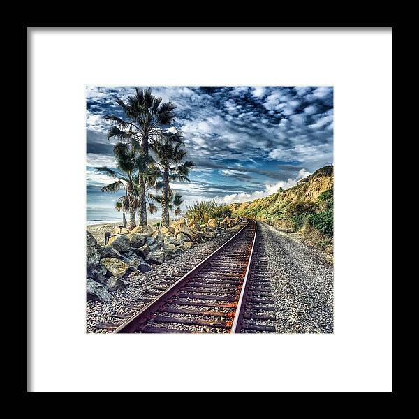 San Clemente Framed Print featuring the photograph San Clemente Tracks by Hal Bowles