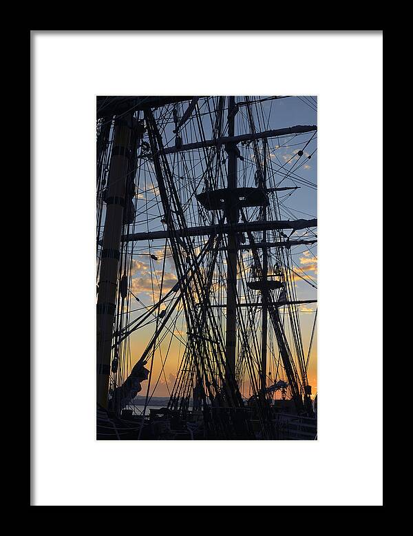 Tall Ships Framed Print featuring the photograph San Diego Sunset by Marianne Campolongo