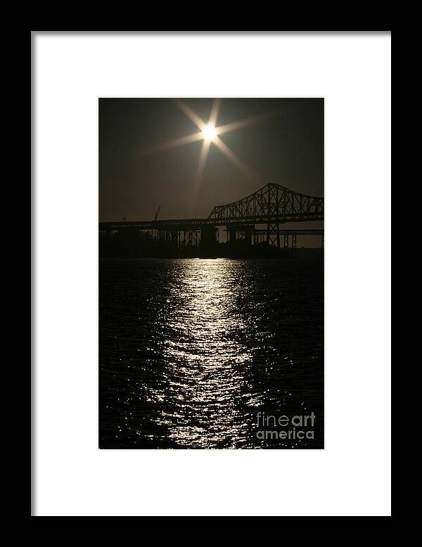 San Francisco Framed Print featuring the photograph San Francisco Bay Bridge construction under the Moonlight by Cynthia Marcopulos