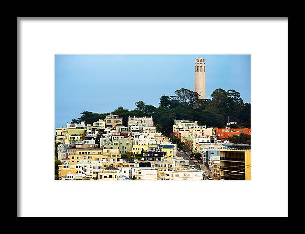 Coit Tower Framed Print featuring the photograph San Francisco California Hills and Coit Tower by Gregory Ballos