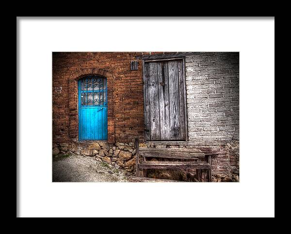  Framed Print featuring the photograph Blue Door by Stephen Dennstedt
