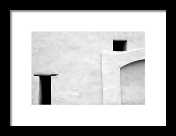 Mission San Juan Framed Print featuring the photograph San Juan Wall Abstract 3 BW by Mary Bedy
