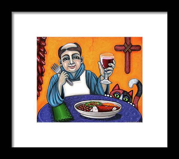 San Pascual Framed Print featuring the painting San Pascual Cheers by Victoria De Almeida