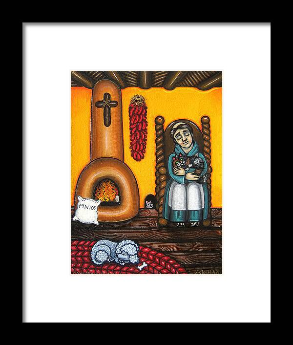 Folk Art Framed Print featuring the painting San Pascuals Nap by Victoria De Almeida