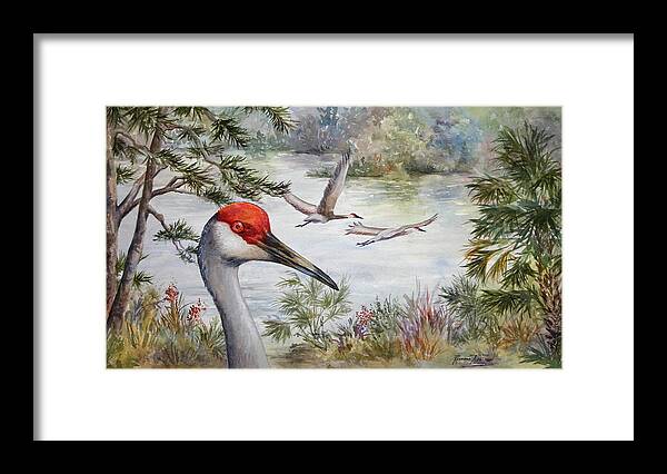 Sandhill Framed Print featuring the painting Sandhill View by Roxanne Tobaison